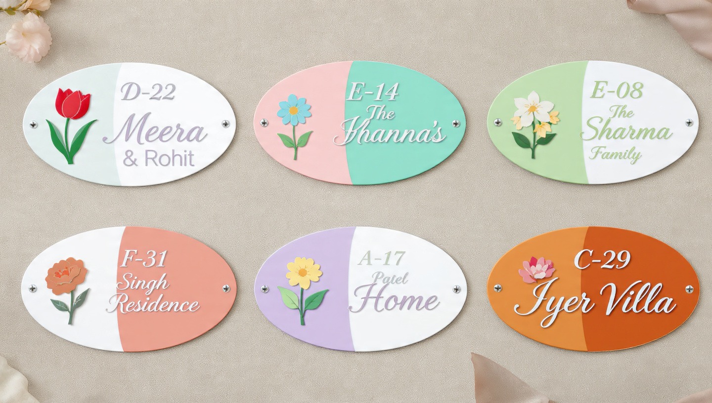 Engraved wooden signage and welcome signs